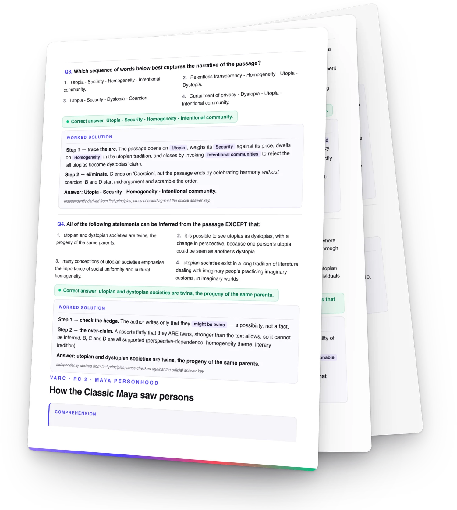 Solved CAT question papers with step by step worked solutions
